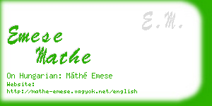 emese mathe business card